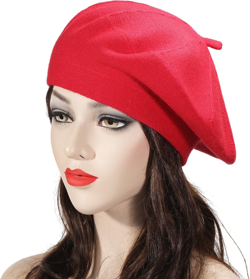 ZLYC French Beret hat, Reversible Solid Color Knit Warm Beret Cap for Womens Girls - Image 2
